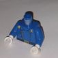 Torso Jacket, Cavalry Uniform, 5 Buttons, Belt Pouch Print, Blue Arms, White Hands