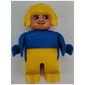 Duplo Figure, Early, Aviator Hat Yellow, Yellow Legs, Plain Top