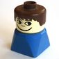 Duplo 2 x 2 x 2 Figure Brick Early, Short Spiky Hair Brown, Freckles Print