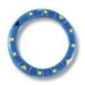 Watch, Bezel Round, Smooth, Thick, Small with Black Triangle, Yellow Triangles and Dots print