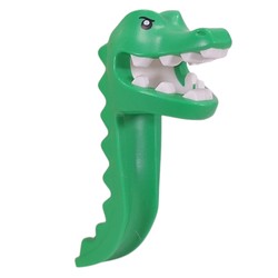 LEGO part 115083pr0001 Costume / Mask, Crocodile with Black Eyes, White Teeth print in Bright Green