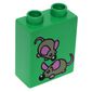 Duplo Brick 1 x 2 x 2 with Two Mice Print