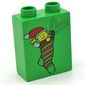 Duplo Brick 1 x 2 x 2 with Holiday Block Party 2005 Print
