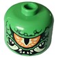 BigFig Head Mutation Monster, Orange/Bright Light Yellow Cyclops Eye, Dark Green Markings, Tan Fangs, Teeth print
