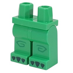 LEGO part 970c06pr0008 Hips and Bright Green Legs with Dark Green Claws print in Bright Green