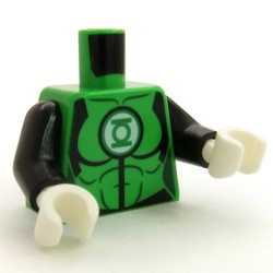 Torso Green Lantern Logo Print, Black Arms, White Hands