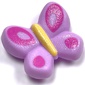 Clikits Icon, Butterfly 2 x 2 with Pin, Yellow Body & Dark Pink on Wings Print