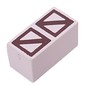 Modulex Tile 1 x 2 with Dark Brown Squares, Diagonal Line print, without Internal Supports