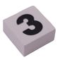 Modulex Tile 2 x 2 with Black '3' print, without Internal Supports