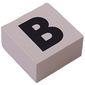 Modulex Tile 2 x 2 with Black 'B' print, without Internal Supports