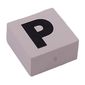 Modulex Tile 2 x 2 with Black 'P' print, without Internal Supports