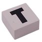 Modulex Tile 2 x 2 with Black 'T' print, without Internal Supports