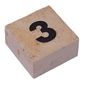 Modulex Tile 2 x 2 with Small Black '3' print, without Internal Supports