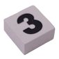 Modulex Tile 2 x 2 with Black '3' print, Internal Supports