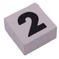 Modulex Tile 2 x 2 with Black '2' print, Black Internal Lining, White Dot