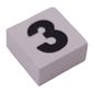 Modulex Tile 2 x 2 with Black '3' print, Black Internal Lining, White Dot