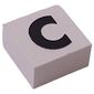 Modulex Tile 2 x 2 with Black 'C' print, Black Internal Lining, White Dot