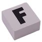 Modulex Tile 2 x 2 with Black 'F' print, Black Internal Lining, White Dot