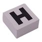 Modulex Tile 2 x 2 with Black 'H' print, Black Internal Lining, White Dot