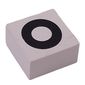 Modulex Tile 2 x 2 with Black 'O' print, Black Internal Lining, White Dot
