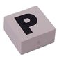 Modulex Tile 2 x 2 with Black 'P' print, Black Internal Lining, White Dot