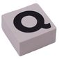 Modulex Tile 2 x 2 with Black 'Q' print, Black Internal Lining, White Dot