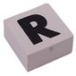 Modulex Tile 2 x 2 with Black 'R' print, Black Internal Lining, White Dot