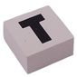 Modulex Tile 2 x 2 with Black 'T' print, Black Internal Lining, White Dot