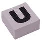 Modulex Tile 2 x 2 with Black 'U' print, Black Internal Lining, White Dot