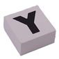 Modulex Tile 2 x 2 with Black 'Y' print, Black Internal Lining, White Dot