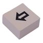 Modulex Tile 2 x 2 with Black Arrow print, Black Internal Lining, White Dot