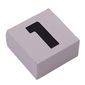 Modulex Tile 2 x 2 with Black '1' print, Black Internal Lining, No Dot