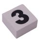 Modulex Tile 2 x 2 with Black '3' print, Black Internal Lining, No Dot