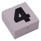 Modulex Tile 2 x 2 with Black '4' print, Black Internal Lining, No Dot