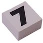 Modulex Tile 2 x 2 with Black '7' print, Black Internal Lining, No Dot