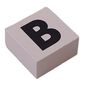 Modulex Tile 2 x 2 with Black 'B' print, Black Internal Lining, No Dot