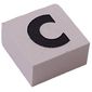 Modulex Tile 2 x 2 with Black 'C' print, Black Internal Lining, No Dot
