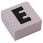 Modulex Tile 2 x 2 with Black 'E' print, Black Internal Lining, No Dot