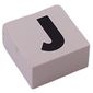 Modulex Tile 2 x 2 with Black 'J' print, Black Internal Lining, No Dot