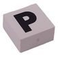 Modulex Tile 2 x 2 with Black 'P' print, Black Internal Lining, No Dot