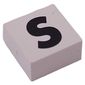 Modulex Tile 2 x 2 with Black 'S' print, Black Internal Lining, No Dot