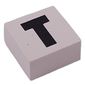 Modulex Tile 2 x 2 with Black 'T' print, Black Internal Lining, No Dot