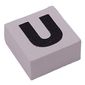 Modulex Tile 2 x 2 with Black 'U' print, Black Internal Lining, No Dot