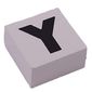 Modulex Tile 2 x 2 with Black 'Y' print, Black Internal Lining, No Dot