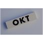 Modulex Tile 2 x 8 without Internal Support with Black 'OKT' print