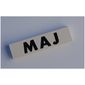 Modulex Tile 2 x 8 without Internal Support with Black 'MAJ' print