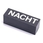 Modulex Tile 1 x 3 with White 'NACHT' print, without Internal Support