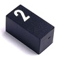 Modulex Tile 1 x 2 with White '2' Half Size print, without Internal Supports