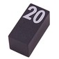 Modulex Tile 1 x 2 with White '20' Half Size print, without Internal Supports