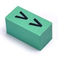 Modulex Tile 1 x 2 with Black 'V V' print, without Internal Supports